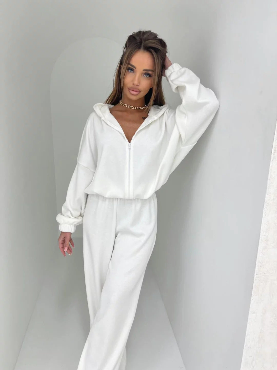 Elastic Trousers Two-piece Set Women