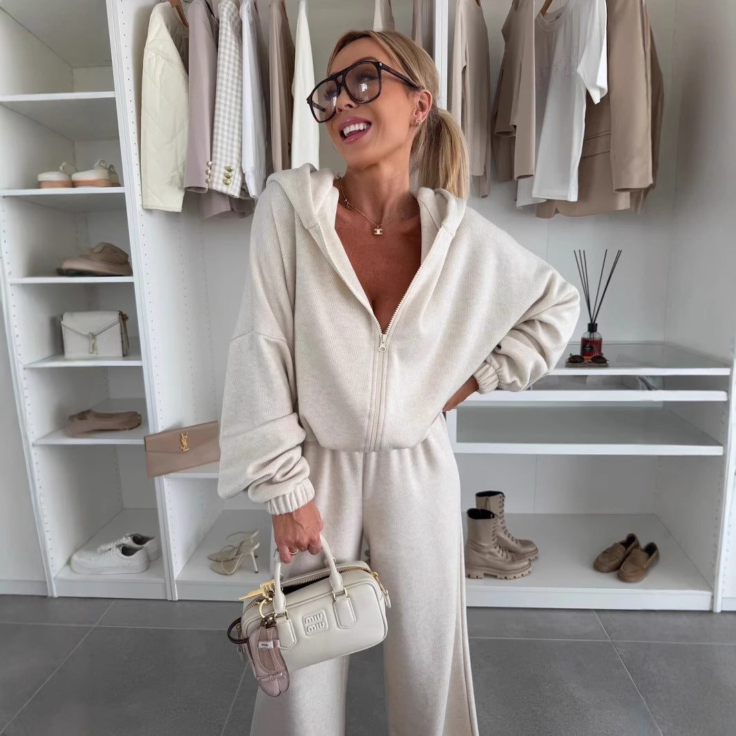 Elastic Trousers Two-piece Set Women