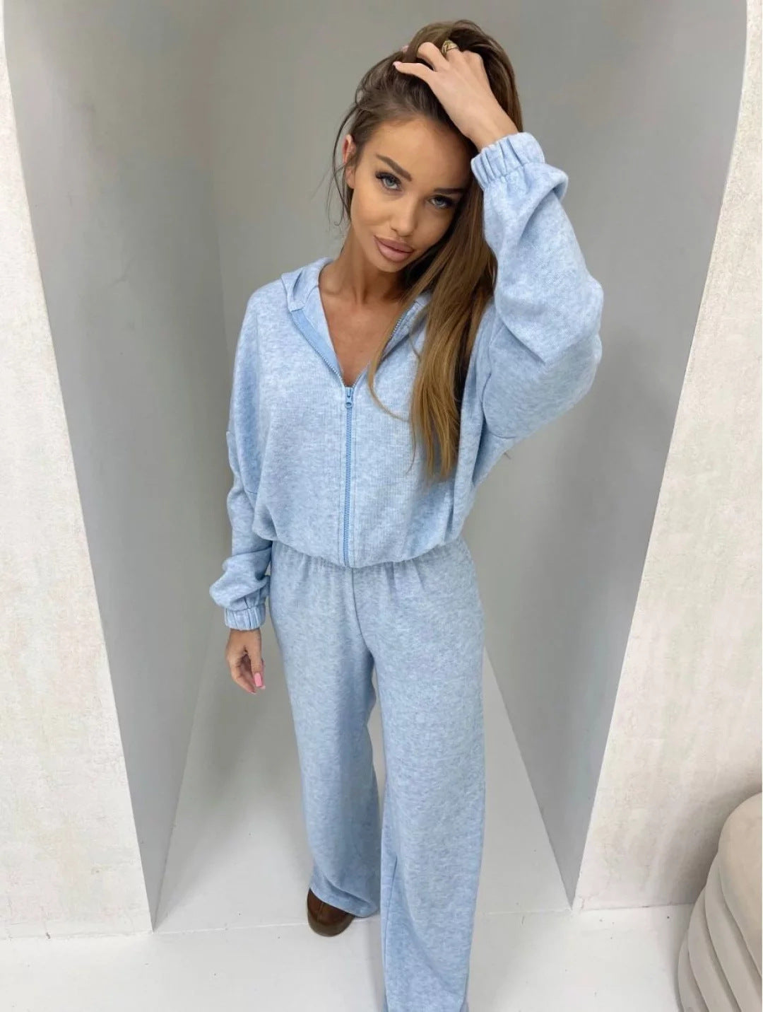 Elastic Trousers Two-piece Set Women